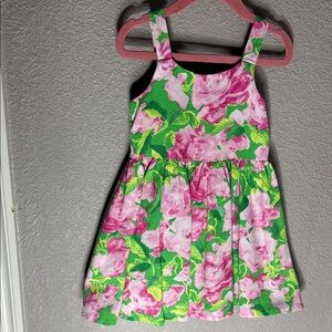 Floral Green and Pink Kids Dress size 4